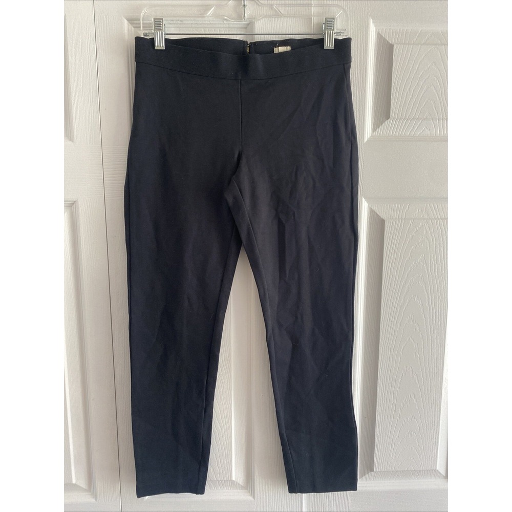 J.Crew Pixie Pant Trousers Womens Size 6 Black Back Zip Ponte Knit Skinny Pant